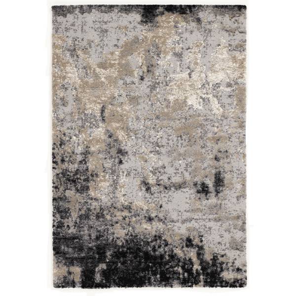 Muster abstrakter Designteppich in grau und beige von heineking24